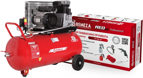 Компрессор поршневой СБ4/С-100.AB365A с набором пневмоинструмента KIT UNI-7B